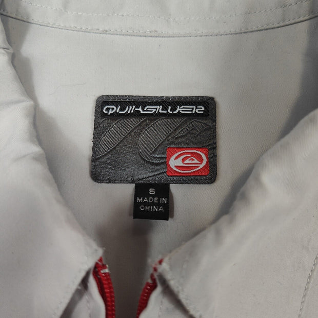 Quiksilver Shirt Men's Small Zip Front 70s Style Bodyshirt Surf Classic Y2K