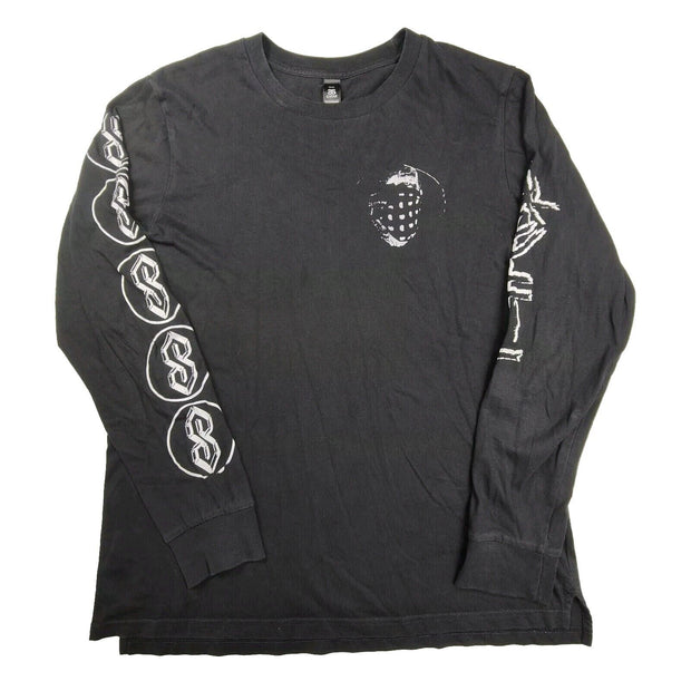Y2k style T-shirt Size Medium Black Long Sleeve S surf street Art Graffiti