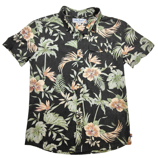 GOLDEN BREED men's short sleeve button up shirt Size Medium surf beach Floral