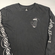 Y2k style T-shirt Size Medium Black Long Sleeve S surf street Art Graffiti