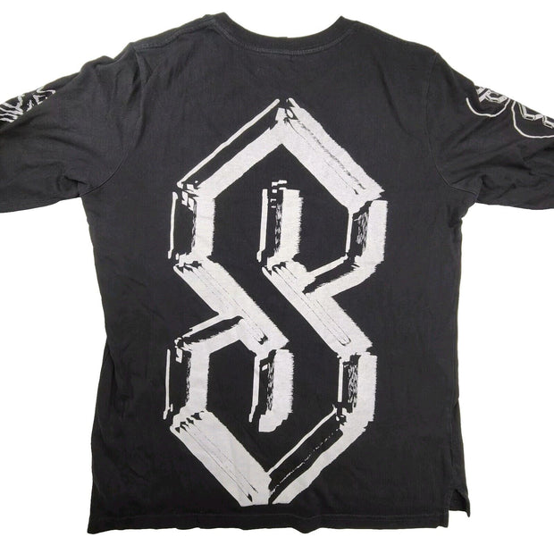Y2k style T-shirt Size Medium Black Long Sleeve S surf street Art Graffiti