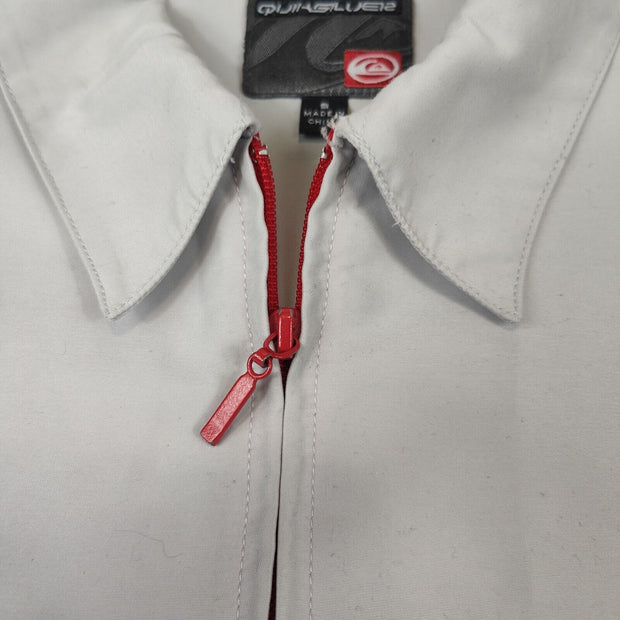 Quiksilver Shirt Men's Small Zip Front 70s Style Bodyshirt Surf Classic Y2K