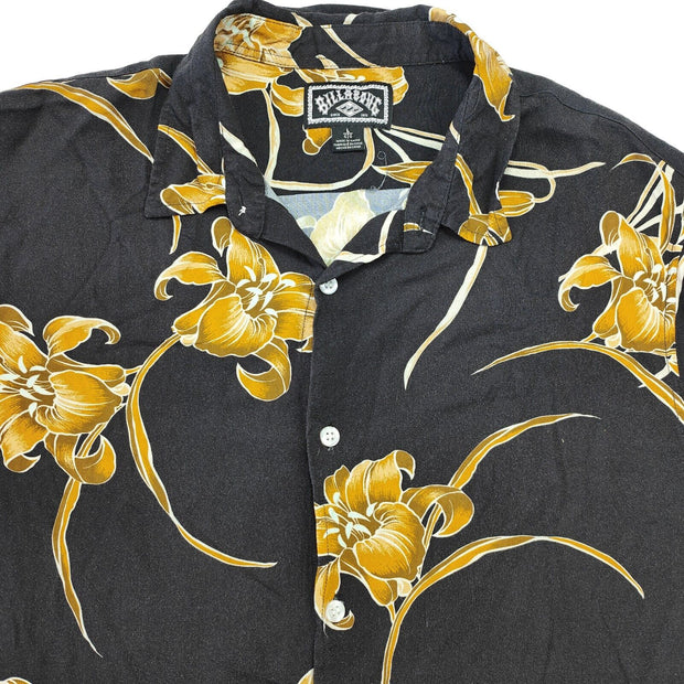 Billabong Casual Rayon Lightweight Floral Button Up Party Shirt Mens Large Surf