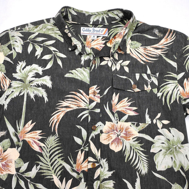GOLDEN BREED men's short sleeve button up shirt Size Medium surf beach Floral