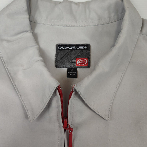Quiksilver Shirt Men's Small Zip Front 70s Style Bodyshirt Surf Classic Y2K